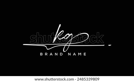 KG letter beauty handwriting vector logo. 