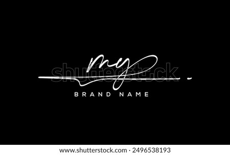 MY letter beauty handwriting vector logo. 
