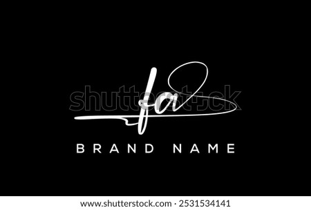 FA letter beauty handwriting vector logo. 