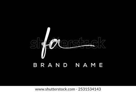 FA letter beauty handwriting vector logo. 