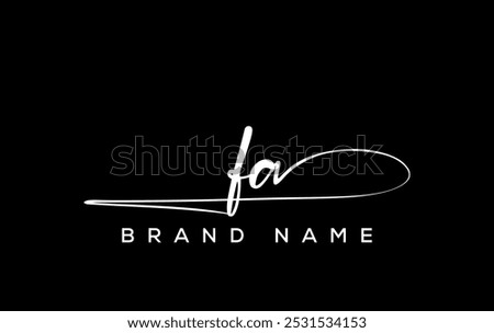 FA letter beauty handwriting vector logo. 