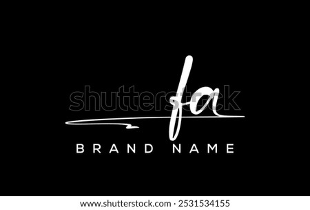 FA letter beauty handwriting vector logo. 