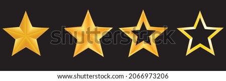 Flat golden 4 star rating icon isolated on a black background. EPS10 vector file
