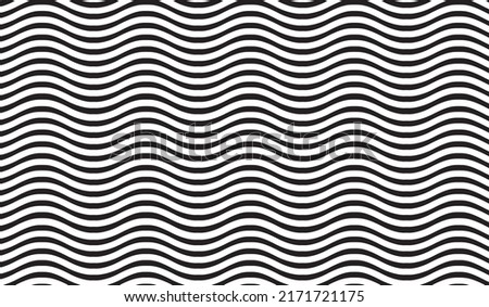 Abstract wavy, waving, billowy and undulating lines, stripes. Squiggly, squiggle lines with twist effect. Abstract black and white, monochrome, grayscale pattern, background, backdrop and texture

 Stock foto © 