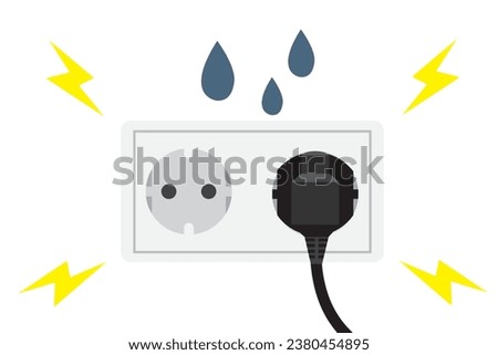 Electric leakage. Water drops into the outlets, causing a short circuit and damaged or dangerous. Three eye plug.
