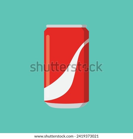 single one modern clean simple flat design opened cold cola can drinks icon or symbol illustration for summer cool and tasty soft drinks new beverage products