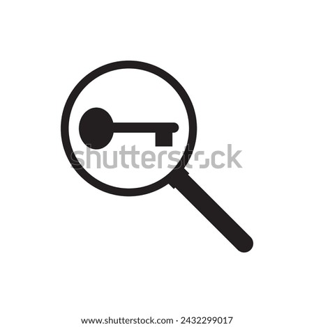 Keyword research flat icon, seo and development, magnifier sign
