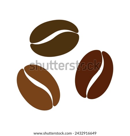 Coffee bean icon, vector on white background