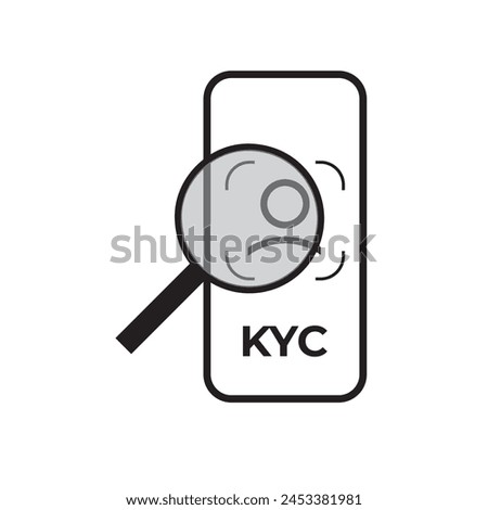 KYC, know your customer line icon