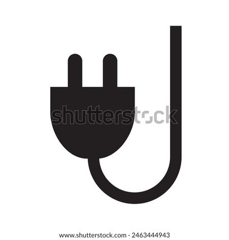 Electrical outlet silhouette icon. Corded plug. Vector