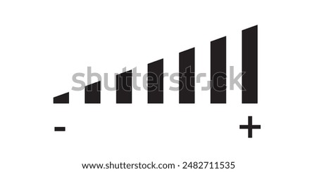 Level volume icon vector. Sign audio adjusment vector. Sound control illustration symbol.