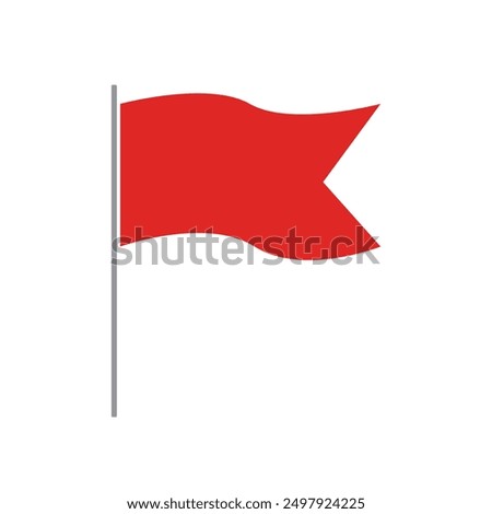 Red flag. Warning symbol. Red flag emoji. Red flags in relationships. Vector illustration.