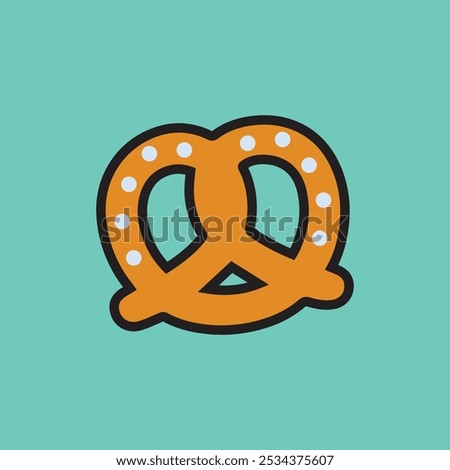 Bavarian pretzel. food vector cartoon illustration