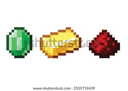 Lucky block. Yellow box of questions. What is the probability that it will fall out of the box? diamond, gold. Colored pixel with a question mark. Vector illustration