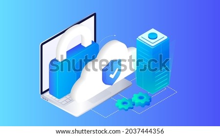Cloud storage. Cyber Protection, antivirus. Updating devices. Online computing. Internet database, backup server. Limited access, control pass, privacy settings. Database with cloud server. Web banner