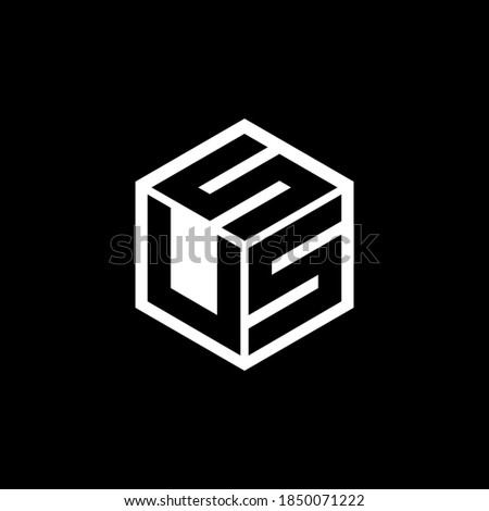 USS letter logo design with black background in illustrator,eps cube logo, vector logo modern alphabet font overlap style. calligraphy designs for logo, Poster, Invitation, etc. 