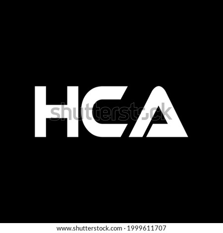 HCA letter logo design with black background in illustrator, vector logo modern alphabet font overlap style. calligraphy designs for logo, Poster, Invitation, etc.