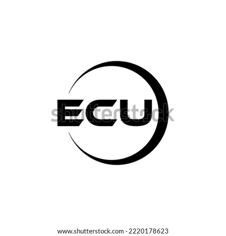 ECU letter logo design in illustration. Vector logo, calligraphy designs for logo, Poster, Invitation, etc.