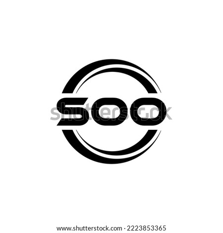 SOO letter logo design in illustration. Vector logo, calligraphy designs for logo, Poster, Invitation, etc.