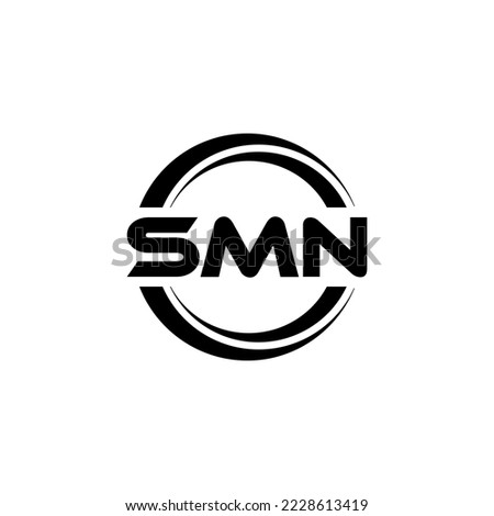 SMN letter logo design in illustration. Vector logo, calligraphy designs for logo, Poster, Invitation, etc.