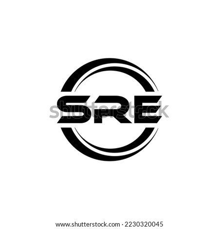 SRE letter logo design in illustration. Vector logo, calligraphy designs for logo, Poster, Invitation, etc.