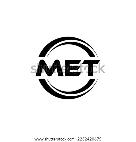 MET letter logo design in illustration. Vector logo, calligraphy designs for logo, Poster, Invitation, etc.