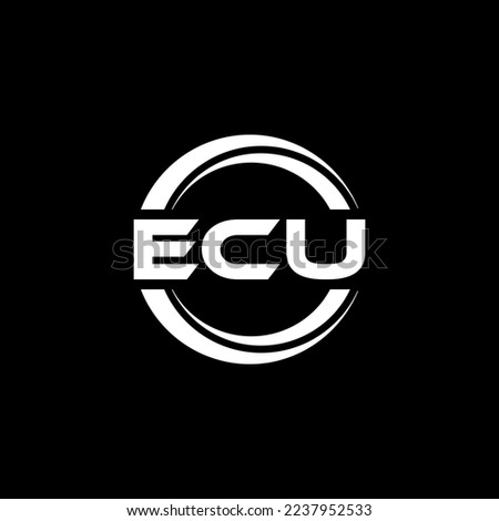 ECU letter logo design in illustration. Vector logo, calligraphy designs for logo, Poster, Invitation, etc.