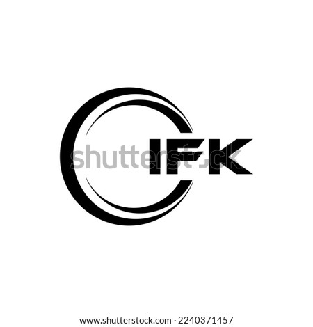 IFK letter logo design in illustration. Vector logo, calligraphy designs for logo, Poster, Invitation, etc.