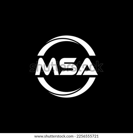 MSA letter logo design in illustration. Vector logo, calligraphy designs for logo, Poster, Invitation, etc.