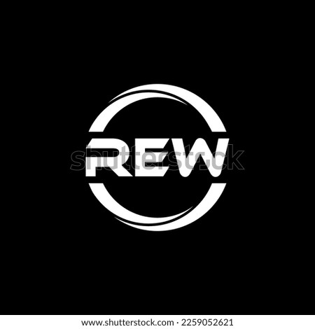 REW letter logo design in illustration. Vector logo, calligraphy designs for logo, Poster, Invitation, etc.