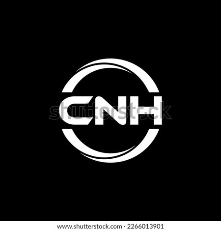 CNH letter logo design in illustration. Vector logo, calligraphy designs for logo, Poster, Invitation, etc.