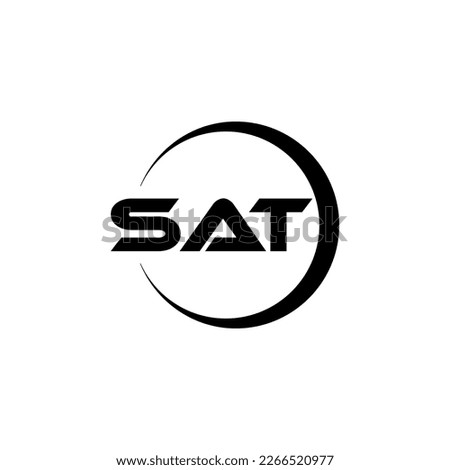 SAT letter logo design in illustration. Vector logo, calligraphy designs for logo, Poster, Invitation, etc.