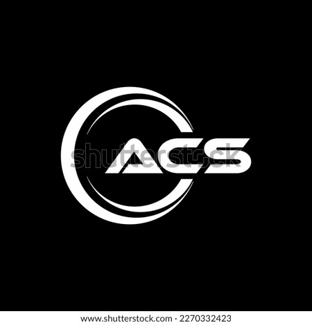 ACS letter logo design in illustration. Vector logo, calligraphy designs for logo, Poster, Invitation, etc.