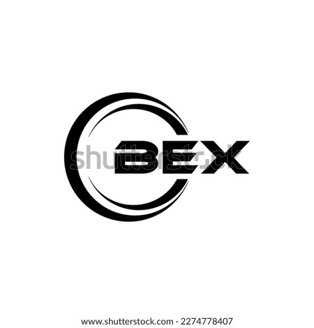 BEX letter logo design in illustration. Vector logo, calligraphy designs for logo, Poster, Invitation, etc.