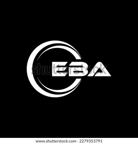 EBA letter logo design in illustration. Vector logo, calligraphy designs for logo, Poster, Invitation, etc.