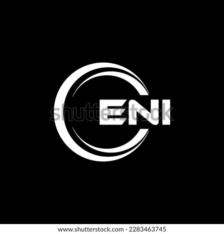 ENI letter logo design in illustration. Vector logo, calligraphy designs for logo, Poster, Invitation, etc.