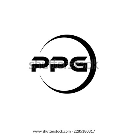 PPG letter logo design in illustration. Vector logo, calligraphy designs for logo, Poster, Invitation, etc.