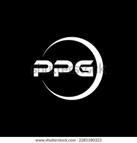 PPG letter logo design in illustration. Vector logo, calligraphy designs for logo, Poster, Invitation, etc.