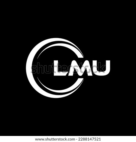 LMU letter logo design in illustration. Vector logo, calligraphy designs for logo, Poster, Invitation, etc.