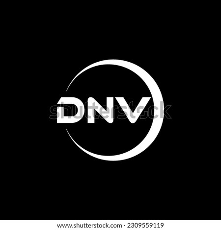 DNV letter logo design in illustration. Vector logo, calligraphy designs for logo, Poster, Invitation, etc.