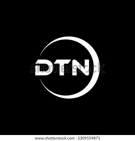 DTN letter logo design in illustration. Vector logo, calligraphy designs for logo, Poster, Invitation, etc.