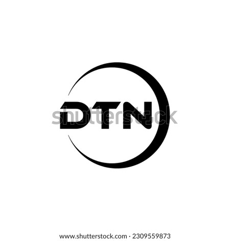 DTN letter logo design in illustration. Vector logo, calligraphy designs for logo, Poster, Invitation, etc.