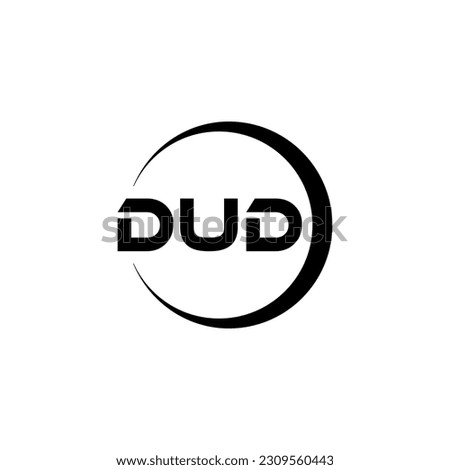 DUD letter logo design in illustration. Vector logo, calligraphy designs for logo, Poster, Invitation, etc.