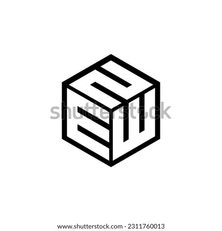 EWN letter logo design in illustration. Vector logo, calligraphy designs for logo, Poster, Invitation, etc.