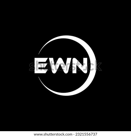 EWN letter logo design in illustration. Vector logo, calligraphy designs for logo, Poster, Invitation, etc.