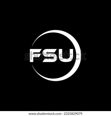 FSU letter logo design in illustration. Vector logo, calligraphy designs for logo, Poster, Invitation, etc.