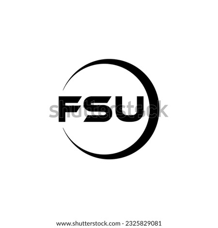 FSU letter logo design in illustration. Vector logo, calligraphy designs for logo, Poster, Invitation, etc.