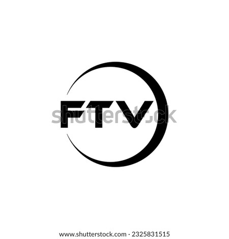 FTV letter logo design in illustration. Vector logo, calligraphy designs for logo, Poster, Invitation, etc.