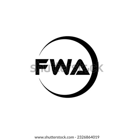 FWA letter logo design in illustration. Vector logo, calligraphy designs for logo, Poster, Invitation, etc.