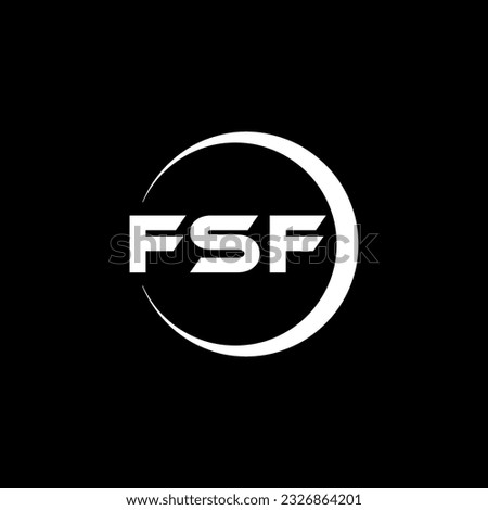 FSF letter logo design in illustration. Vector logo, calligraphy designs for logo, Poster, Invitation, etc.